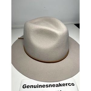 NWT Brixton Fedora Hat | Tan Beige White | Adjustable Brim Size Men Medium M NEW